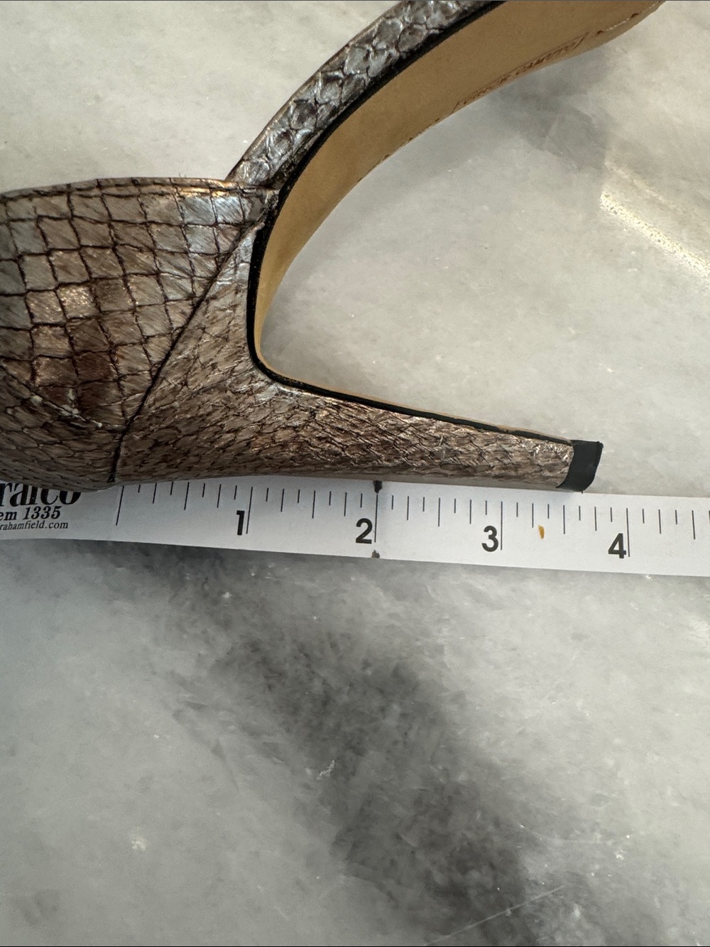 Vince Camuto  Metallic Bronze Gold Strappy Open-Toe Heels 8 - Picture 11 of 11
